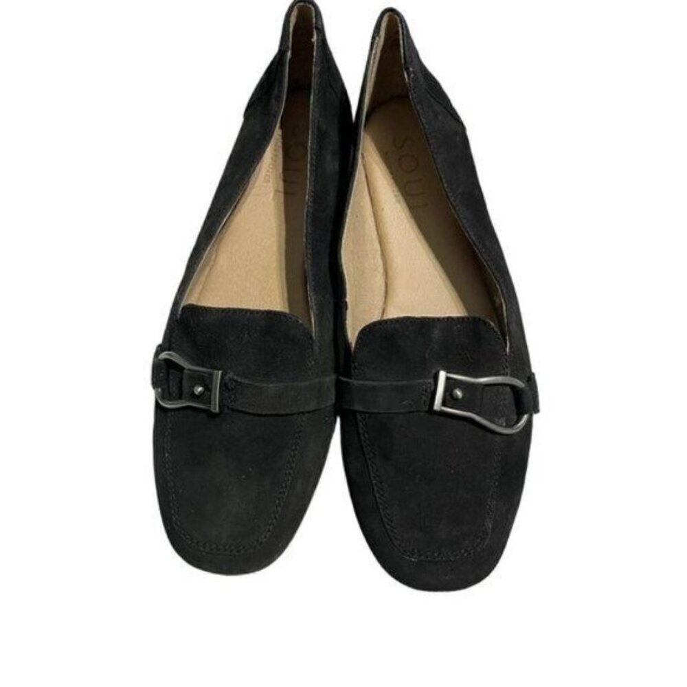 Soul‎ Women's Slip On Flat Suede Platform Loafers Shoes Black Size 9.5W